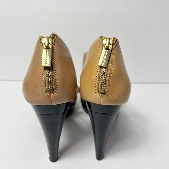 MICHAEL MICHAEL KORS WOMEN BEIGE GOLD HEEL SANDALS SIZE 10 NO BOX - Picture 2 of 7